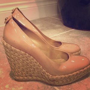 Stuart Weitzman patent leather wedge